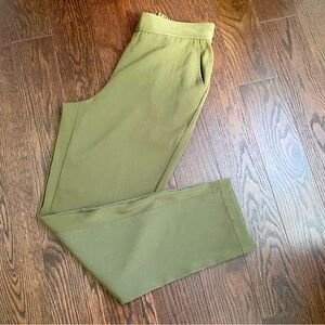 Max Studio Straight Leg Olive Green Pull-On Pants
